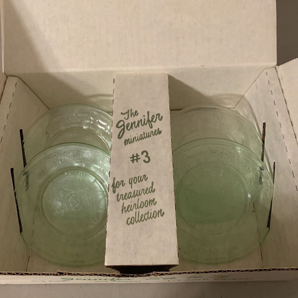Vintage Mosser Glass Jennifer Miniature Set #3 Green